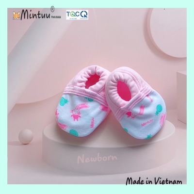 Giày vải cho bé trắng in bông MINTUU