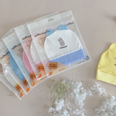Mũ tai thỏ cho bé sơ sinh MINTUU vải 100% cotton 4 chiều 