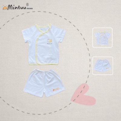 Bộ quần áo cài xéo tay ngắn MINTUU vải 100% cotton 4 chiều