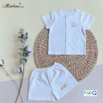 Bộ quần áo sơ sinh tay ngắn, chất liệu cotton 4 chiều cao cấp,mềm mại, thấm hút mồ hôi,  an toàn với làn da bé.