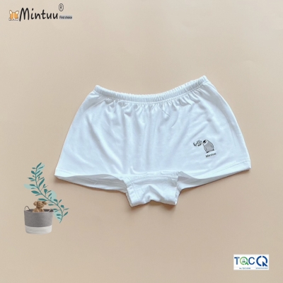 Quần đùi chíp in hình cho bé gái chất liệu vải sợi tre,  thương hiệu MINTUU 