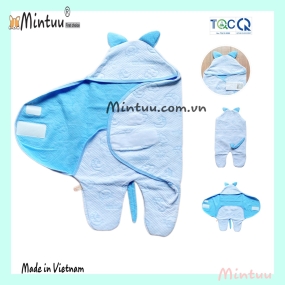 Túi ủ cho bé hình thú MINTUU vải cotton trần bông