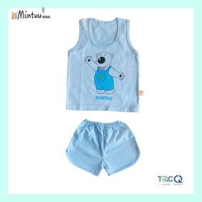 Bộ quần áo ba lỗ màu bé trai MINTUU vải 100% cotton