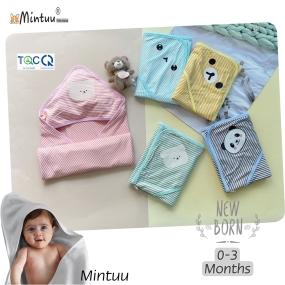 Chăn choàng ủ cho bé sơ sinh chất liệu visco sọc dẻo, thương hiệu MINTUU