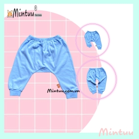 Quần đáy nêm, quần  đóng  bỉm màu gấu  bo sơ sinh MINTUU