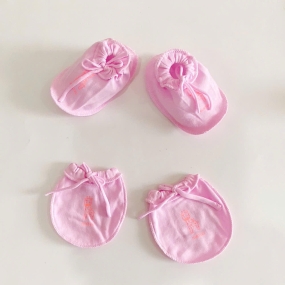 Bao tay chân cột dây màu cho bé MINTUU vải 100% cotton