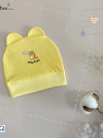 Mũ tai thỏ cho bé sơ sinh MINTUU vải 100% cotton 4 chiều