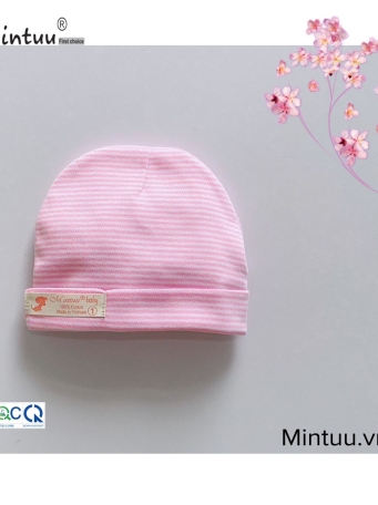 Mũ 2 lớp sọc màu sơ sinh MINTUU