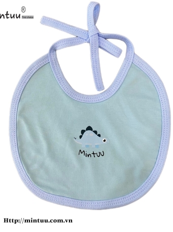 Yếm  ăn  dặm  cột  dây  cho  bé  sơ  sinh  vải  100% cotton  4 chiều | Mintuu.vn