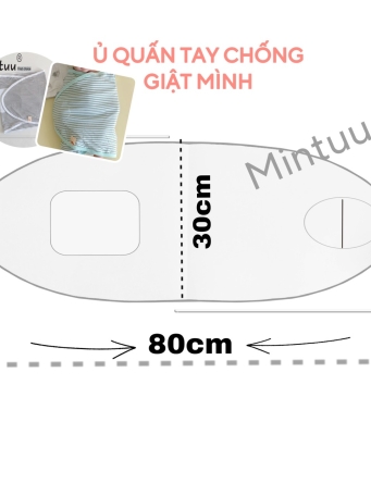 Ủ quấn chống giật mình bé sơ sinh vải visco sọc dẻo, thương hiệu MINTUU