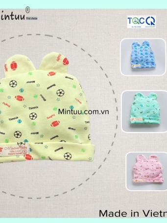 Mũ tai thỏ cho bé sơ sinh MINTUU