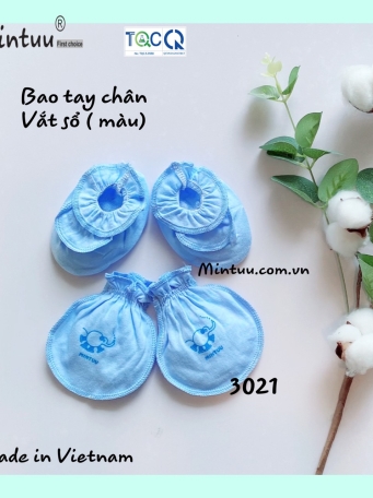 Bao tay chân vắt sổ màu sơ sinh MINTUU