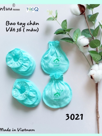 Bao tay chân vắt sổ màu sơ sinh MINTUU