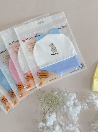 Mũ tai thỏ cho bé sơ sinh MINTUU vải 100% cotton 4 chiều