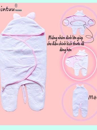 Túi ủ cho bé hình thú MINTUU vải cotton trần bông