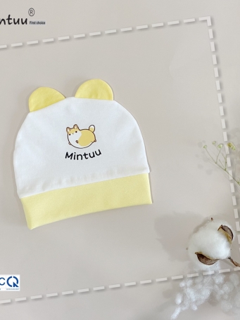Mũ tai thỏ cho bé sơ sinh MINTUU vải 100% cotton 4 chiều