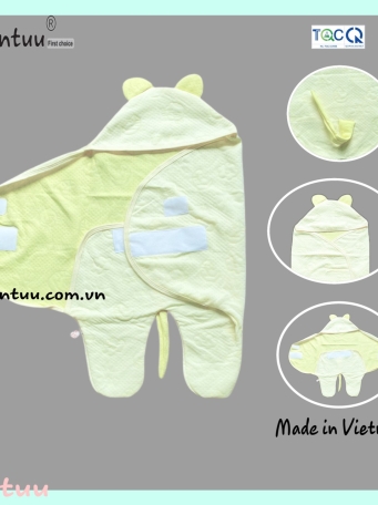 Túi ủ cho bé hình thú MINTUU vải cotton trần bông