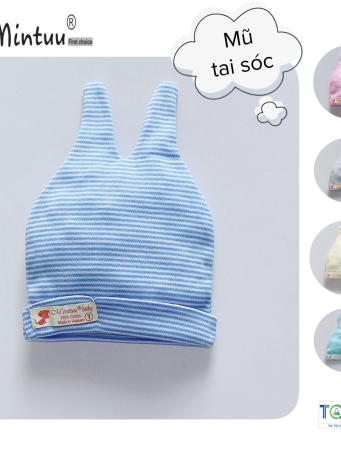 Mũ tai sóc sọc màu cho bé MINTUU