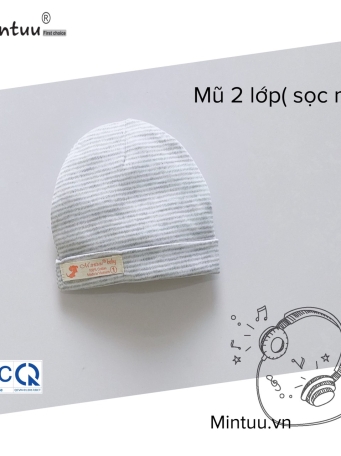 Mũ 2 lớp sọc màu sơ sinh MINTUU