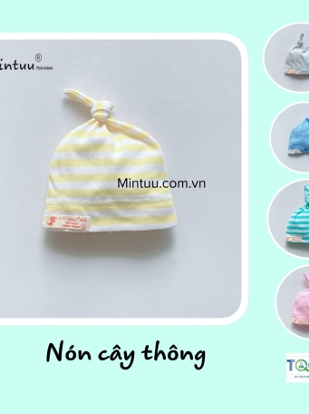 Mũ cây thông sọc màu cho bé MINTUU