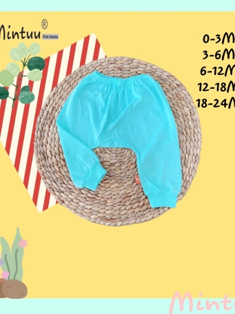 Quần đáy nêm, quần  đóng  bỉm màu gấu  bo sơ sinh MINTUU