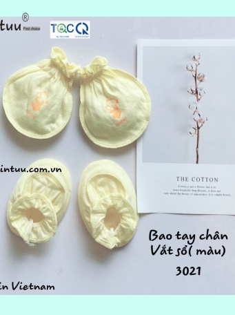 Bao tay chân vắt sổ màu sơ sinh MINTUU