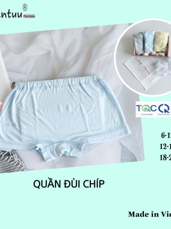 Quần  đùi  chíp cho bé MINTUU, vải  sợi tre