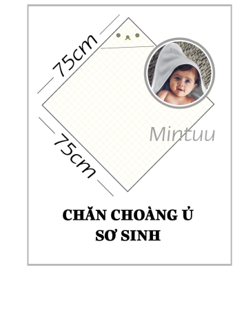Chăn choàng ủ cho bé sơ sinh chất liệu visco sọc dẻo, thương hiệu MINTUU
