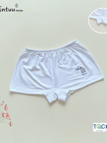 Quần đùi chíp in hình cho bé gái chất liệu vải sợi tre,  thương hiệu MINTUU