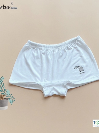 Quần đùi chíp in hình cho bé gái chất liệu vải sợi tre,  thương hiệu MINTUU
