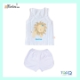 Bộ quần áo ba lỗ trắng bé trai MINTUU vải 100% cotton